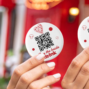 Koop de bruid een drink Pizza Bachelorette Weekend Ronde Button 5,7 Cm