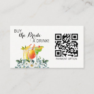 Koop de Bruid een drink QR code Visitekaartje
