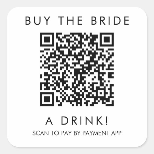 Koop de Bruid een Drink QR Sticker (Voorkant)