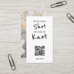 Koop de bruid een schot QR Code Bachelorette Party Visitekaartje