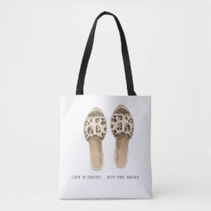Koop de Schoenen   Waterverf Mode-illustratie Draagtas