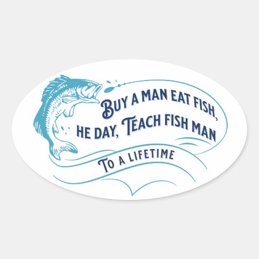 Koop een Man Eat Fish, The Day Oval Sticker (Voorkant)