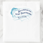 Koop een Man Eat Fish, The Day Oval Sticker (Tas)