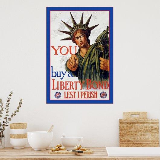 Koop een vrijheidsobligatie ~ WW1-Poster Poster (Keuken)