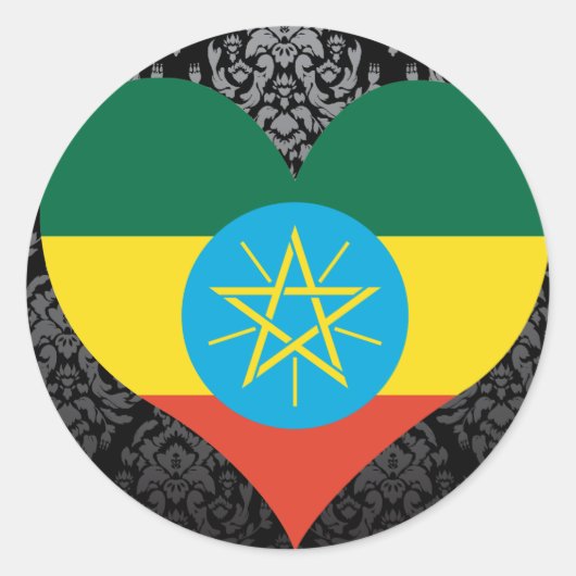 Koop Ethiopia Flag Ronde Sticker (Voorkant)