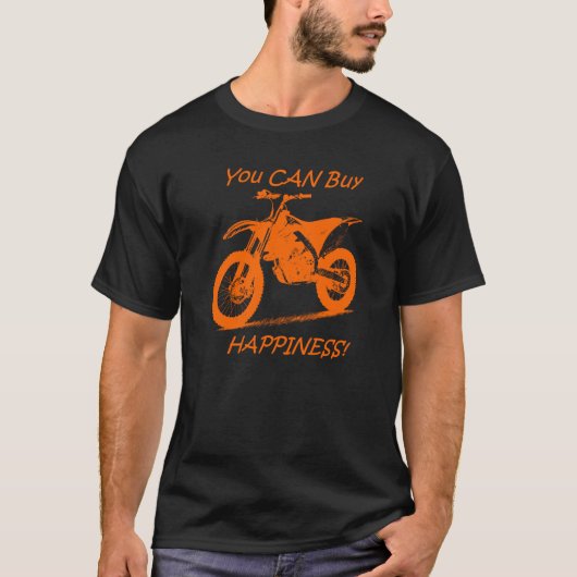 Koop geluk - Oranje op zwart (KTM) T-shirt (Voorkant)