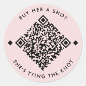 Koop haar een foto | QR-code Bachelorette Ronde Sticker (Voorkant)