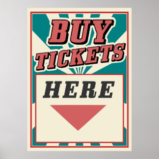 Koop je Tickets hier  retro poster-bord Poster