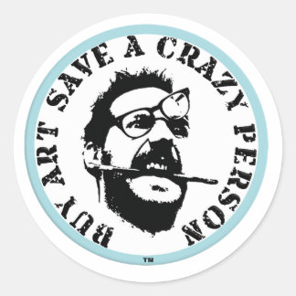 Koop Kunst Save A Crazy Person Sticker