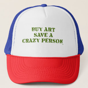 Koop Kunst Save A Crazy Person Trucker Hoed Pet