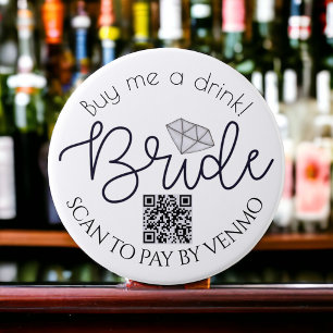 Koop me een Drink bruid Bachelorette Party QR Code Ronde Button 7,6 Cm