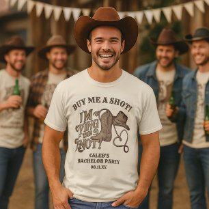 Koop me een Shot Strikkingsknoop Cowboy vrijgezell T-shirt