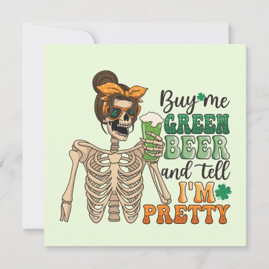 Koop mij Groen Bier - Skeleton | St. Patrick's Day (Voorkant)