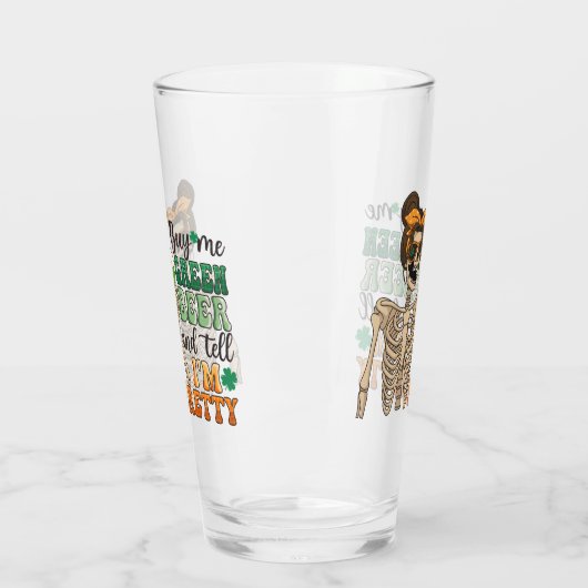 Koop mij Groen Bier - Skeleton | St. Patrick's Day Glas (Links)