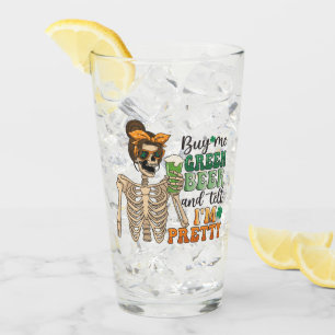 Koop mij Groen Bier - Skeleton St. Patrick's Day Glas
