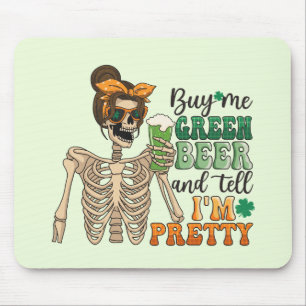 Koop mij Groen Bier - Skeleton   St. Patrick's Day Muismat