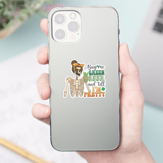 Koop mij Groen Bier - Skeleton | St. Patrick's Day Sticker (Telefoon)
