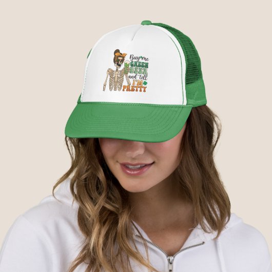Koop mij Groen Bier - Skeleton | St. Patrick's Day Trucker Pet (In situ)