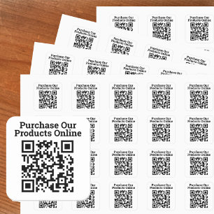 Koop onze producten online QR code ontwerp Vierkante Sticker
