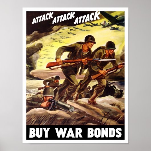 Koop Oorlogsobligaties — WW2 Propaganda Poster (Voorkant)
