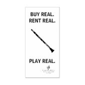 Koop Real Clarinet Musical Instrument Tech Rubberstempel (Afrduk)