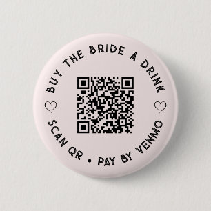 Koop The BRIDE een Drink QR Code Roze Button