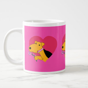 Koop Valentijnse Airedale Terrier Dog met Roos Mok