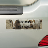 Koop vers, koop lokaal bumpersticker (Op auto)