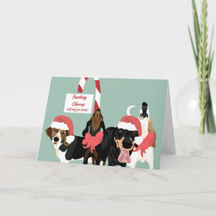Koor blaffen door honden feestdagen kaart