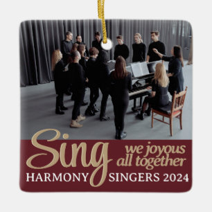 Koor Merry Christmas Singer Music Foto Keramisch Ornament