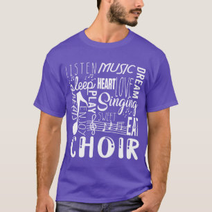 Koor Muziek Hart Liefde Musical Note Eat Sleep Gir T-shirt