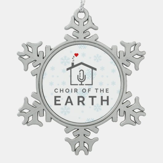 Koor van de Aarde - Feestdagen 2024 - Tin Sneeuwvlok Ornament (Voorkant)