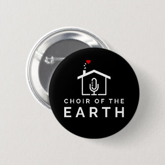 Koor van de Aarde logo - zwart - Ronde Button 5,7 Cm