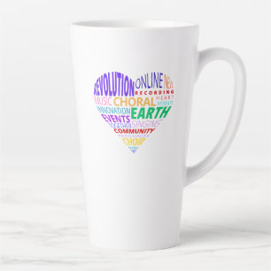 Koor van de aarde woordwolk latte mok