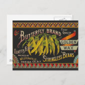 Koord-Bean-etiket Grogetable Land Briefkaart (Voorkant / Achterkant)