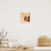Koord-Koord-Koord-instrumentenkwartet van VIolin Poster (Keuken)