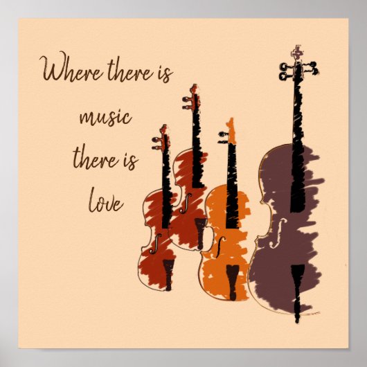 Koord-Koord-Koord-instrumentenkwartet van VIolin Poster (Voorkant)