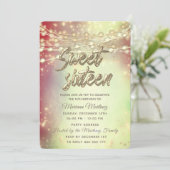 Koord licht gouden vonk kaart (Staand voorkant)