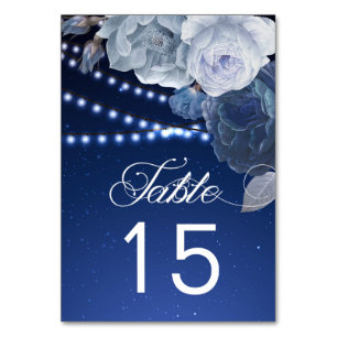 Koord lichtsterren Blauw Elegant Weddenschap Kaart
