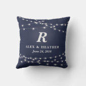 Koord op speciale huwelijksdag van het monogram va kussen (Achterkant)