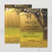 Koord van de Rustic Herfst van de Lichten Boom Vin Bedankkaart (Voorkant / Achterkant)