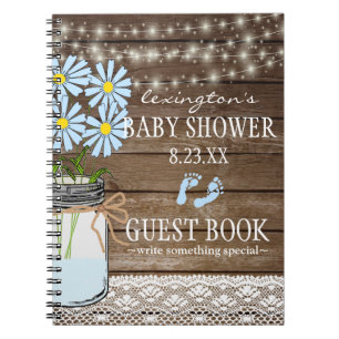 Koord van Lichtblauw Baby shower Guestbook   Notitieboek