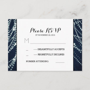 Koord van lichtblauwe bruiloft RSVP-kaarten RSVP Kaartje