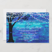 Koord van Lights Oak Tree Blue Wedding Invites Kaart (Voorkant)