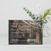 Koord van Lights Rustic Oak Wedding Invitations Kaart (Staand voorkant)