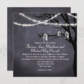 Koord van Twinkle Lights Rustic Outdoor Night Tree Kaart (Voorkant / Achterkant)