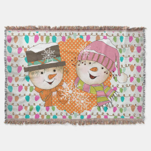 Koorden van de feestdag van Lights en Snowmen Deken