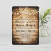 Koordlampjes in  Barn Wood Rustic Kaart (Staand voorkant)