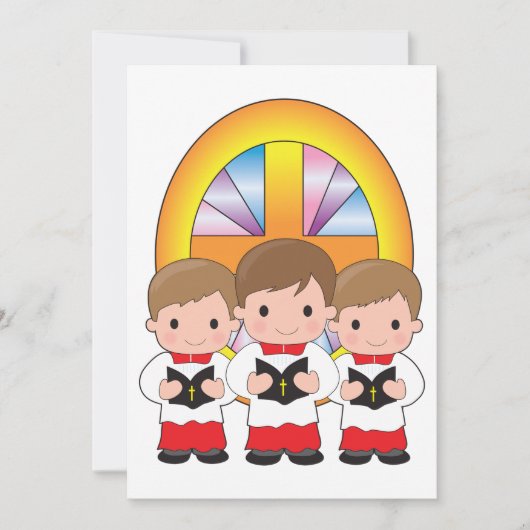 Koorjongens die zingen in de kerk Christelijke ere Kaart (Voorkant)
