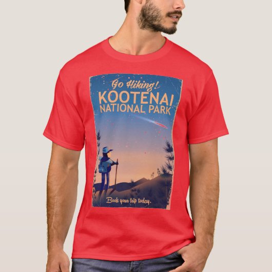 Kootenai Nationaal Park Hiking-reisposter T-shirt (Voorkant)